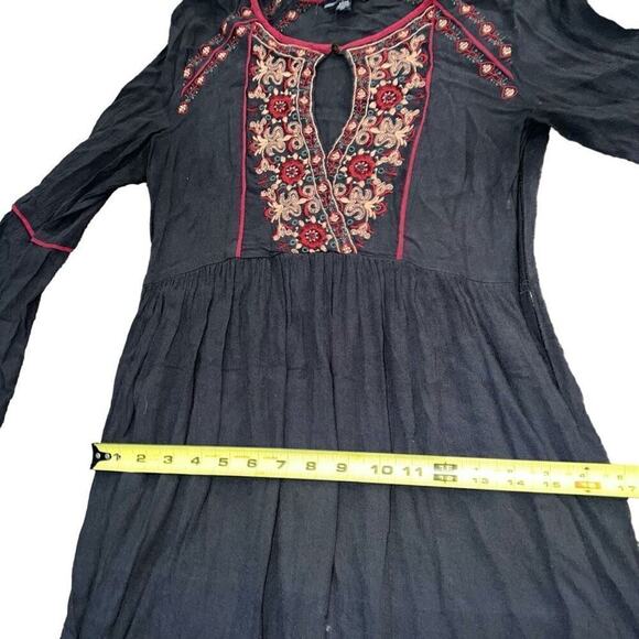 AMERICAN EAGLE OUTFITTERS Navy Blue Boho Bell Sleeve Dress Size S - Picture 7 of 10